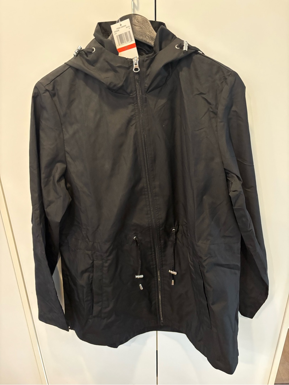 Jones New York Black Hooded Lightweight Jacket